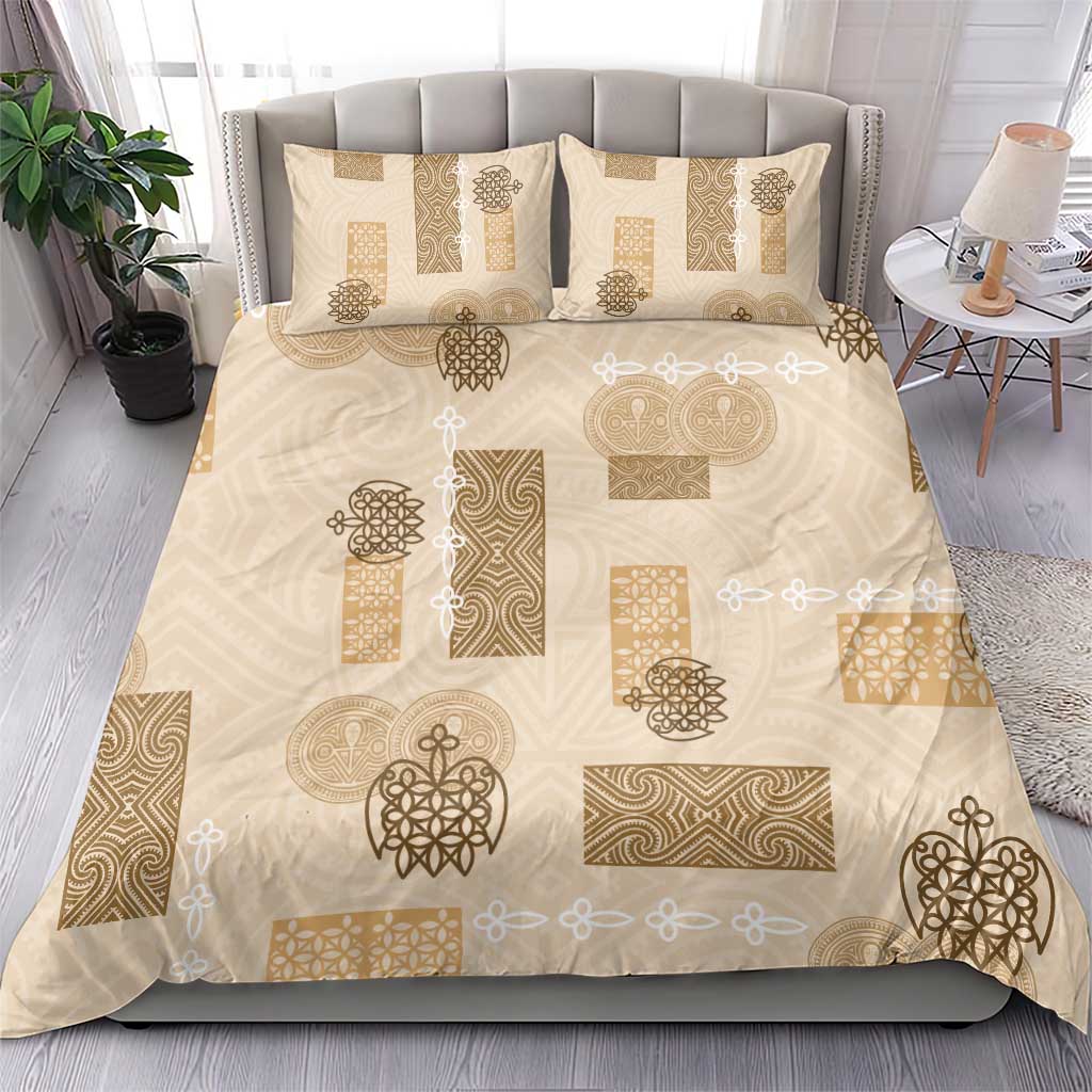 Vintage Lapita Bedding Set Iconic Double Face Pattern Beige LT05 - Polynesian Pride