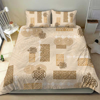 Vintage Lapita Bedding Set Iconic Double Face Pattern Beige LT05 - Polynesian Pride