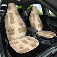 Vintage Lapita Car Seat Cover Iconic Double Face Pattern Beige LT05 One Size Beige - Polynesian Pride