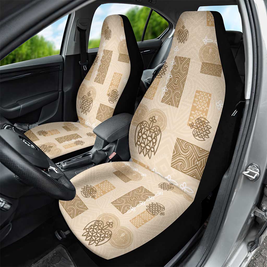 Vintage Lapita Car Seat Cover Iconic Double Face Pattern Beige LT05 - Polynesian Pride