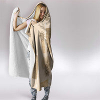 Vintage Lapita Hooded Blanket Iconic Double Face Pattern Beige LT05 - Polynesian Pride