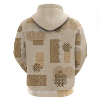 Vintage Lapita Hoodie Iconic Double Face Pattern Beige LT05 - Polynesian Pride