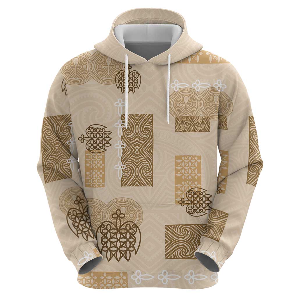 Vintage Lapita Hoodie Iconic Double Face Pattern Beige LT05 - Polynesian Pride