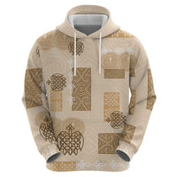 Vintage Lapita Hoodie Iconic Double Face Pattern Beige LT05 - Polynesian Pride