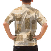 Vintage Lapita Kid Hawaiian Shirt Iconic Double Face Pattern Beige LT05 - Polynesian Pride