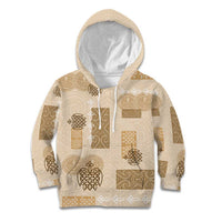 Vintage Lapita Kid Hoodie Iconic Double Face Pattern Beige LT05 Hoodie Beige - Polynesian Pride