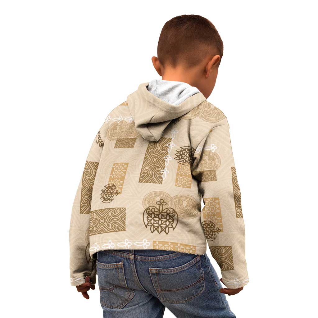 Vintage Lapita Kid Hoodie Iconic Double Face Pattern Beige LT05 - Polynesian Pride
