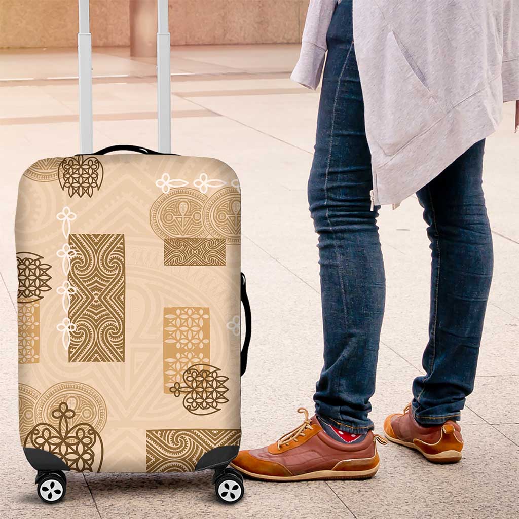 Vintage Lapita Luggage Cover Iconic Double Face Pattern Beige