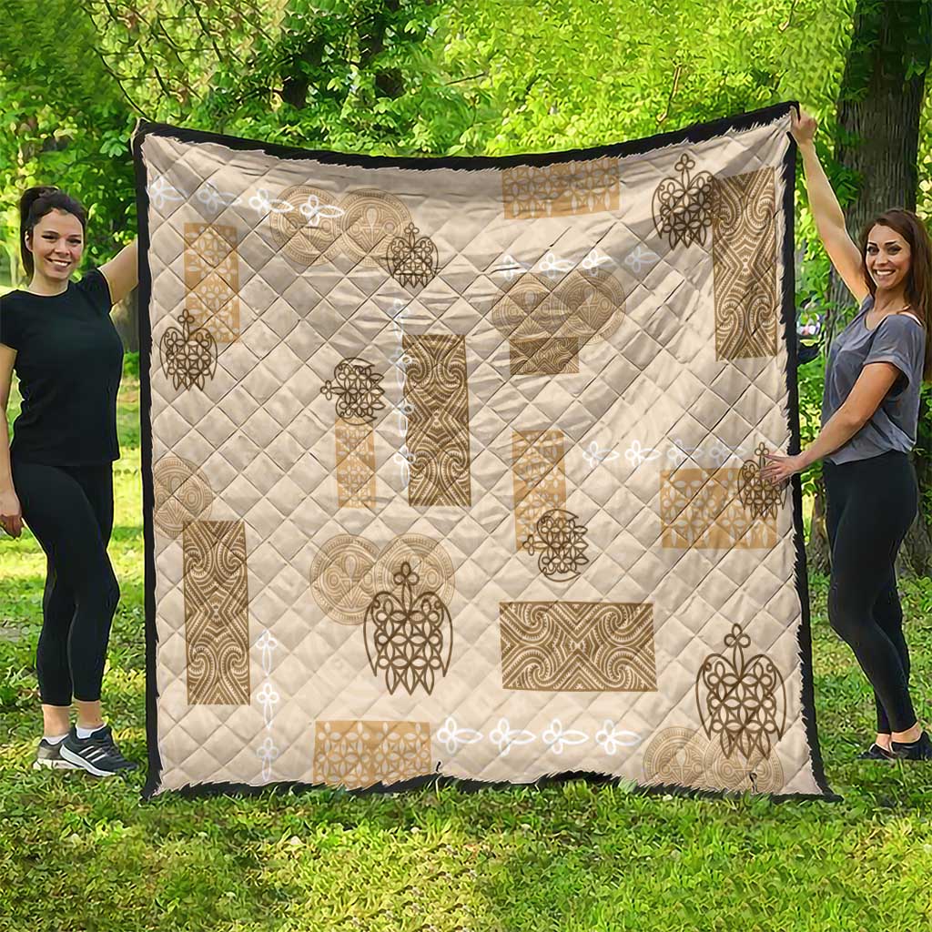 Vintage Lapita Quilt Iconic Double Face Pattern Beige LT05 - Polynesian Pride