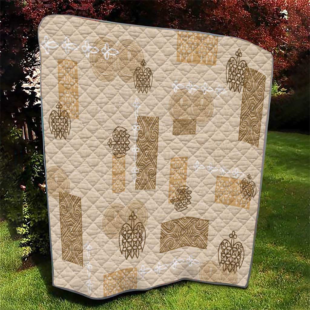 Vintage Lapita Quilt Iconic Double Face Pattern Beige LT05 - Polynesian Pride