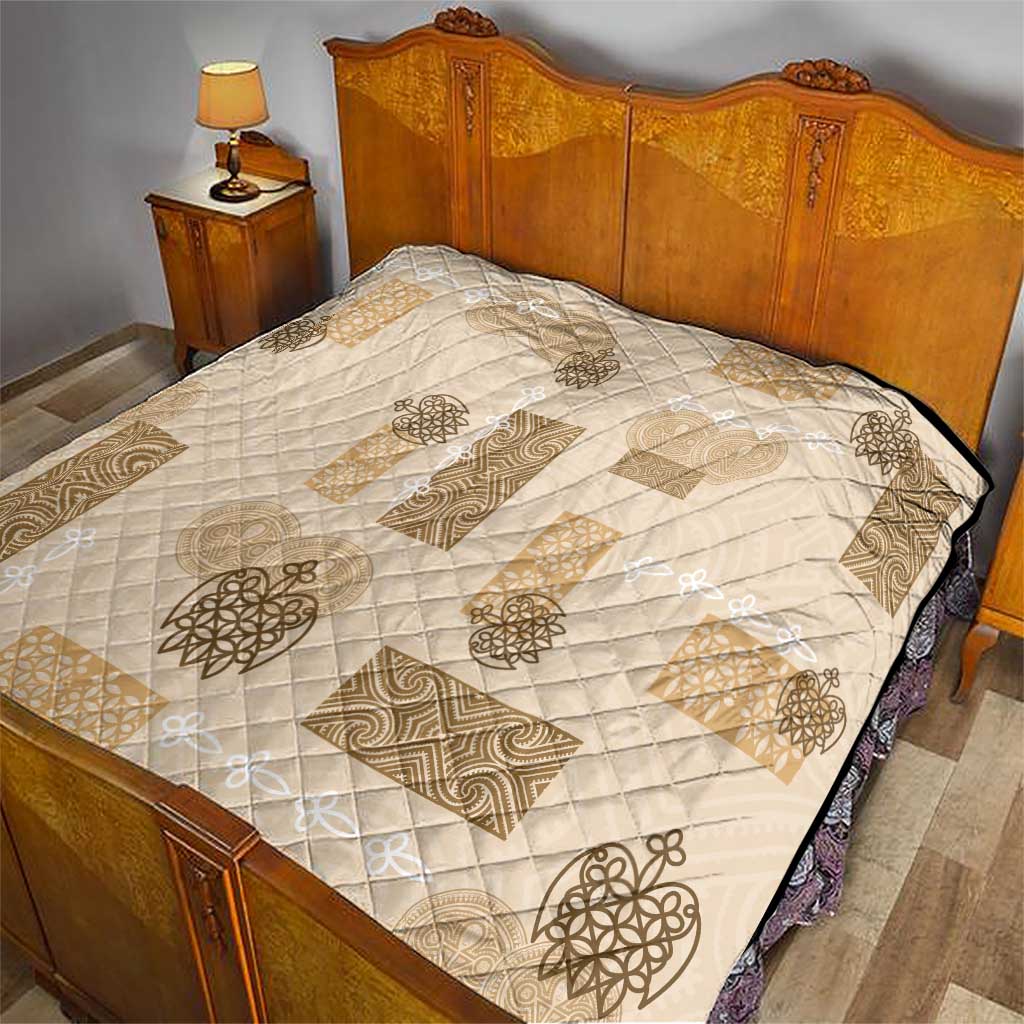 Vintage Lapita Quilt Iconic Double Face Pattern Beige LT05 - Polynesian Pride