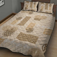 Vintage Lapita Quilt Bed Set Iconic Double Face Pattern Beige LT05 - Polynesian Pride