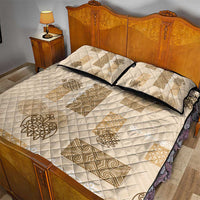 Vintage Lapita Quilt Bed Set Iconic Double Face Pattern Beige LT05 - Polynesian Pride