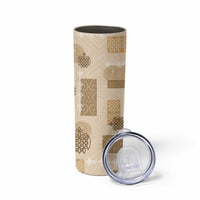 Vintage Lapita Skinny Tumbler Iconic Double Face Pattern Beige LT05 - Polynesian Pride