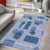 Vintage Lapita Area Rug Iconic Double Face Pattern Blue