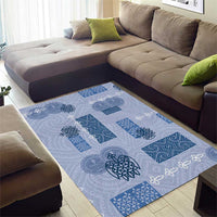 Vintage Lapita Area Rug Iconic Double Face Pattern Blue LT05 - Polynesian Pride