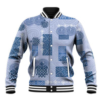 Vintage Lapita Baseball Jacket Iconic Double Face Pattern Blue LT05 Unisex Blue - Polynesian Pride