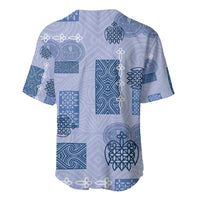 Vintage Lapita Baseball Jersey Iconic Double Face Pattern Blue LT05 - Polynesian Pride