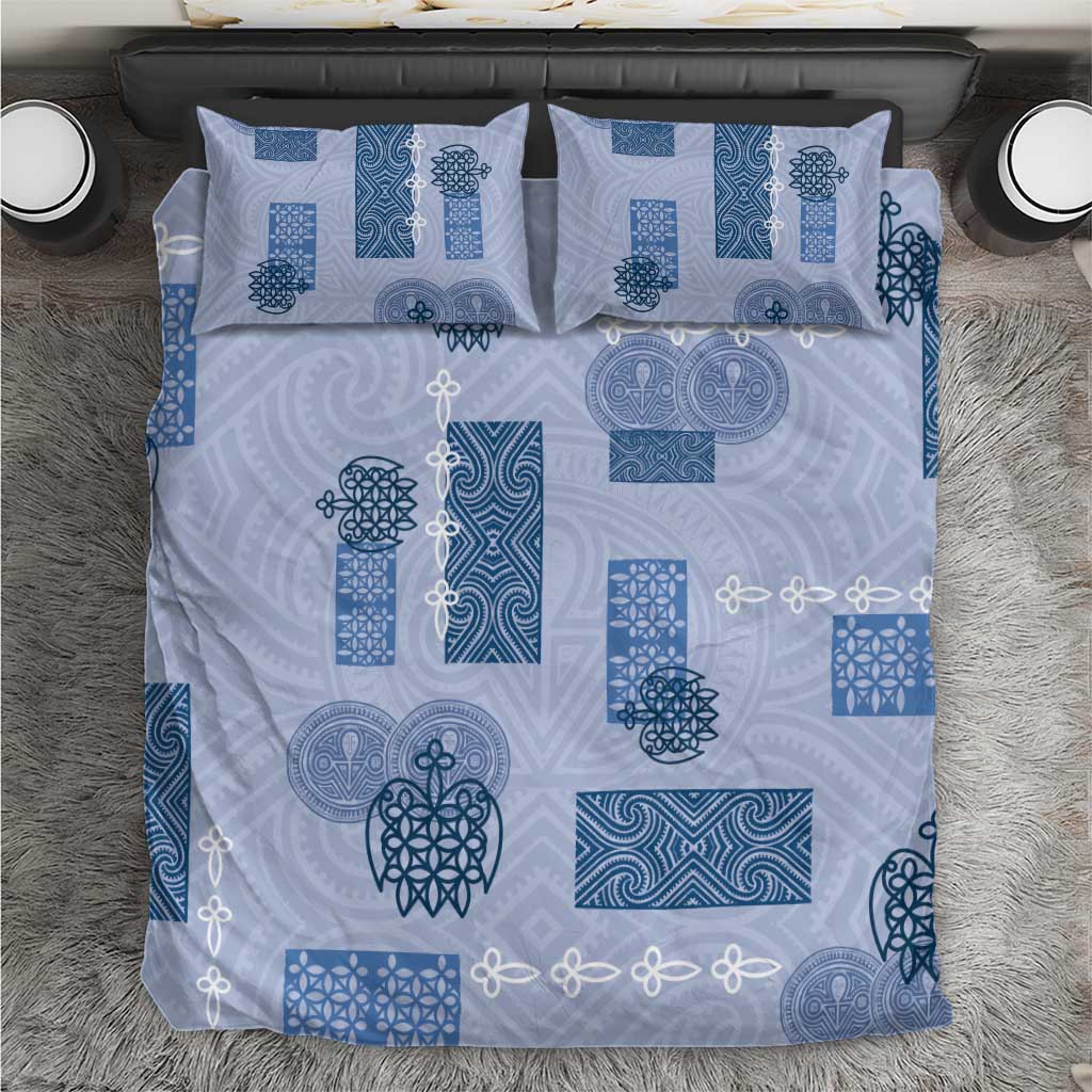 Vintage Lapita Bedding Set Iconic Double Face Pattern Blue LT05 Blue - Polynesian Pride