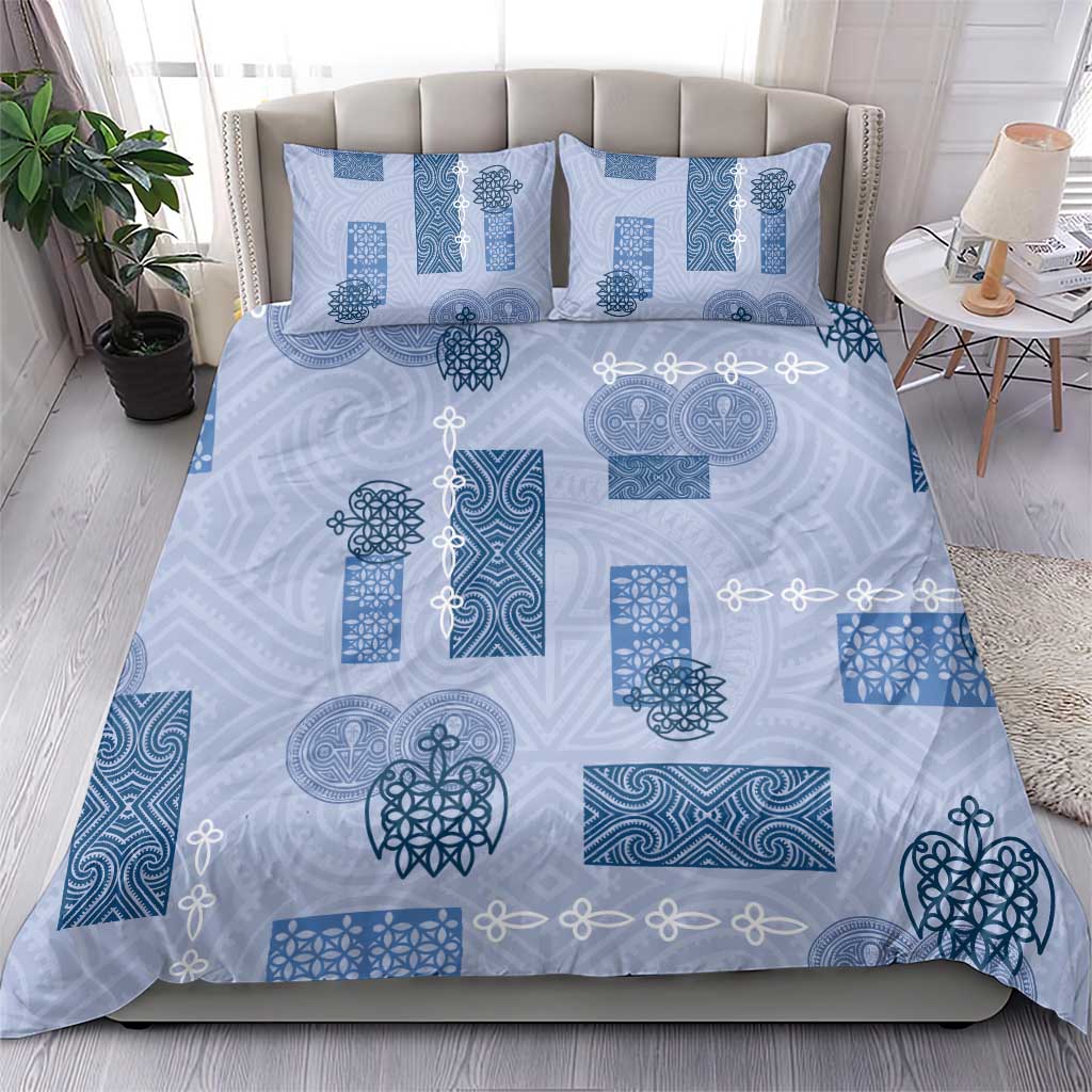 Vintage Lapita Bedding Set Iconic Double Face Pattern Blue LT05 - Polynesian Pride