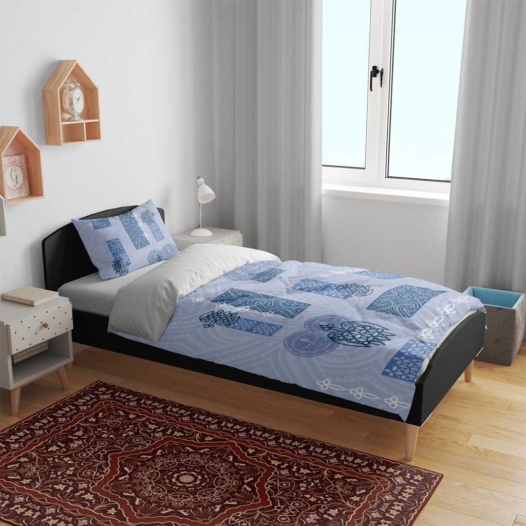 Vintage Lapita Bedding Set Iconic Double Face Pattern Blue LT05 - Polynesian Pride
