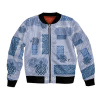 Vintage Lapita Bomber Jacket Iconic Double Face Pattern Blue LT05 Unisex Blue - Polynesian Pride