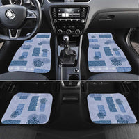 Vintage Lapita Car Mats Iconic Double Face Pattern Blue LT05 Set 4pcs Blue - Polynesian Pride