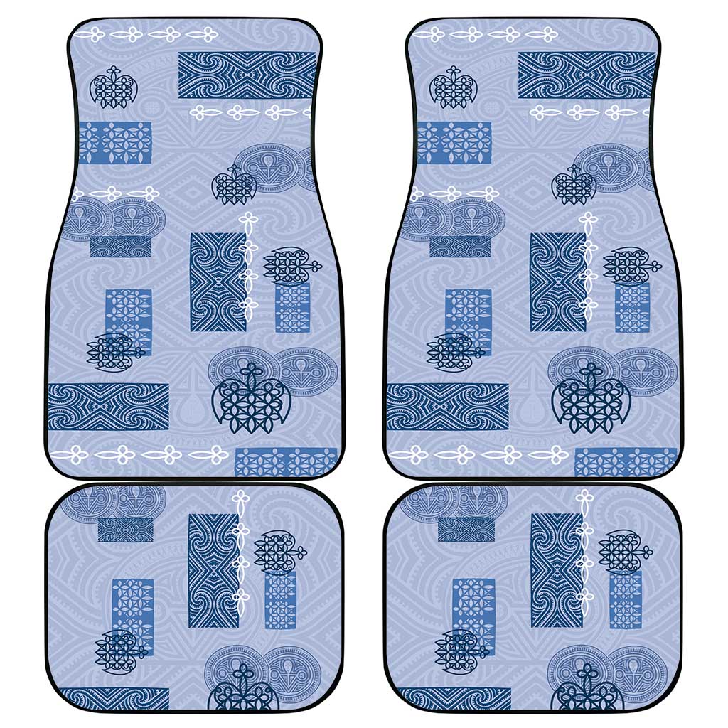Vintage Lapita Car Mats Iconic Double Face Pattern Blue LT05 - Polynesian Pride