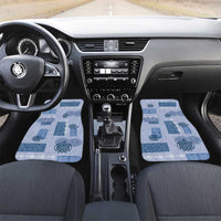 Vintage Lapita Car Mats Iconic Double Face Pattern Blue LT05 Set 2pcs - Front Blue - Polynesian Pride