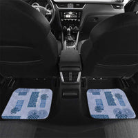 Vintage Lapita Car Mats Iconic Double Face Pattern Blue LT05 Set 2pcs - Back Blue - Polynesian Pride