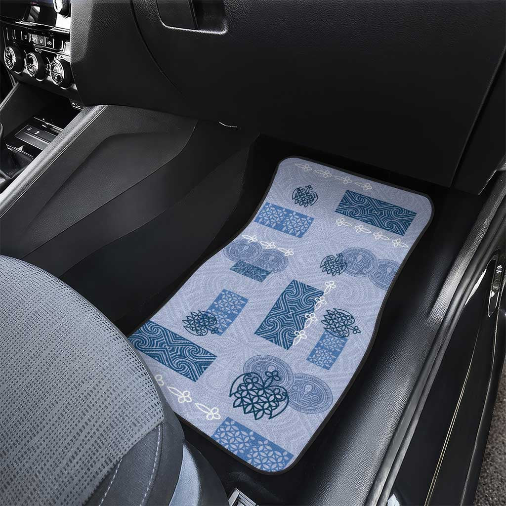Vintage Lapita Car Mats Iconic Double Face Pattern Blue LT05 - Polynesian Pride