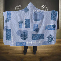 Vintage Lapita Hooded Blanket Iconic Double Face Pattern Blue LT05 - Polynesian Pride