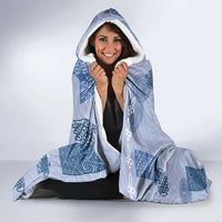 Vintage Lapita Hooded Blanket Iconic Double Face Pattern Blue LT05 - Polynesian Pride