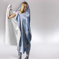 Vintage Lapita Hooded Blanket Iconic Double Face Pattern Blue LT05 - Polynesian Pride