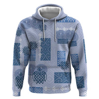 Vintage Lapita Hoodie Iconic Double Face Pattern Blue LT05 Pullover Hoodie Blue - Polynesian Pride