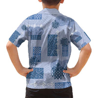 Vintage Lapita Kid Hawaiian Shirt Iconic Double Face Pattern Blue LT05 - Polynesian Pride