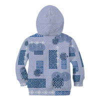 Vintage Lapita Kid Hoodie Iconic Double Face Pattern Blue LT05 - Polynesian Pride