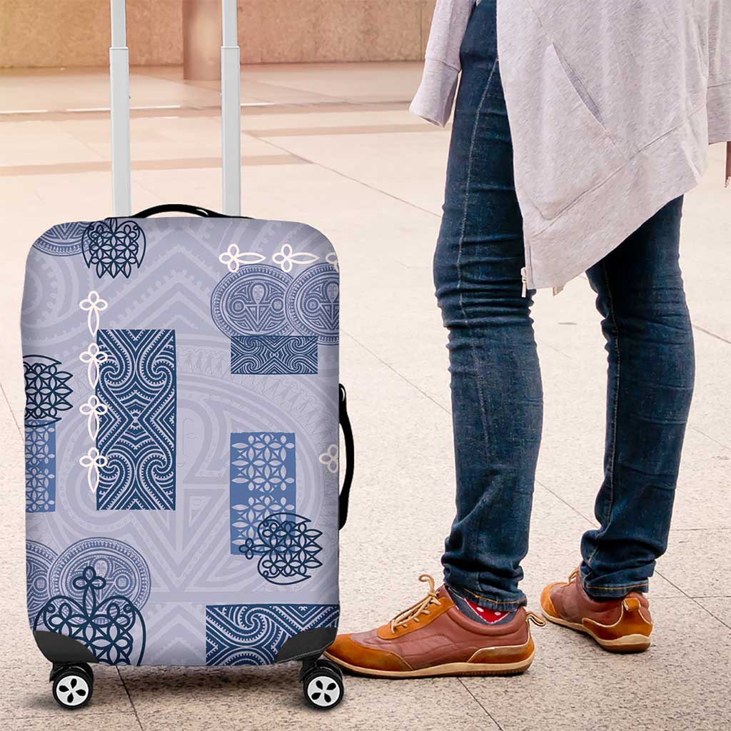 Vintage Lapita Luggage Cover Iconic Double Face Pattern Blue