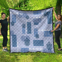 Vintage Lapita Quilt Iconic Double Face Pattern Blue LT05 - Polynesian Pride