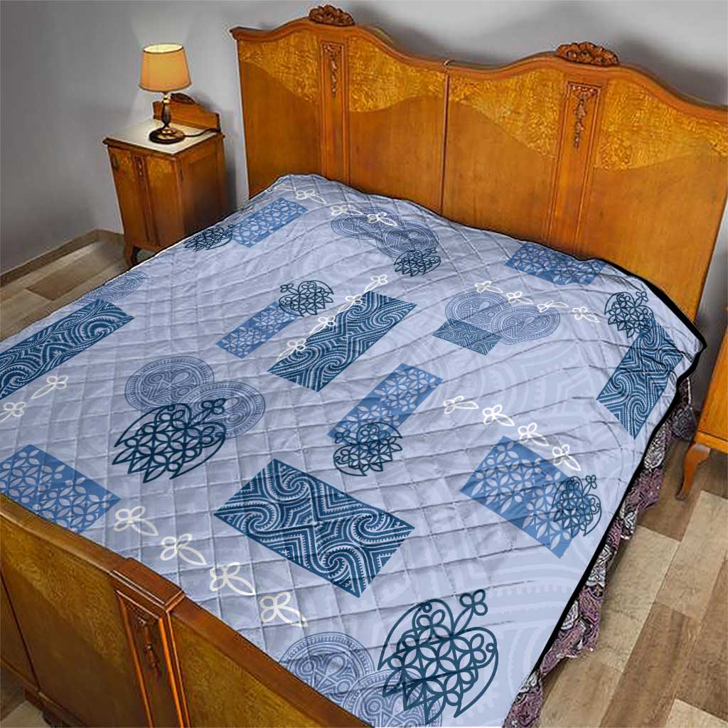 Vintage Lapita Quilt Iconic Double Face Pattern Blue LT05 - Polynesian Pride