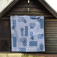Vintage Lapita Quilt Iconic Double Face Pattern Blue LT05 - Polynesian Pride