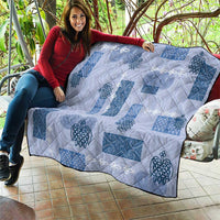 Vintage Lapita Quilt Iconic Double Face Pattern Blue LT05 - Polynesian Pride