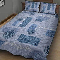 Vintage Lapita Quilt Bed Set Iconic Double Face Pattern Blue LT05 - Polynesian Pride