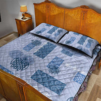 Vintage Lapita Quilt Bed Set Iconic Double Face Pattern Blue LT05 - Polynesian Pride