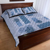 Vintage Lapita Quilt Bed Set Iconic Double Face Pattern Blue LT05 - Polynesian Pride