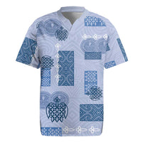 Vintage Lapita Rugby Jersey Iconic Double Face Pattern Blue LT05 Blue - Polynesian Pride