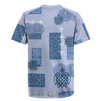Vintage Lapita Rugby Jersey Iconic Double Face Pattern Blue LT05 - Polynesian Pride