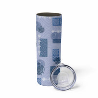 Vintage Lapita Skinny Tumbler Iconic Double Face Pattern Blue LT05 - Polynesian Pride