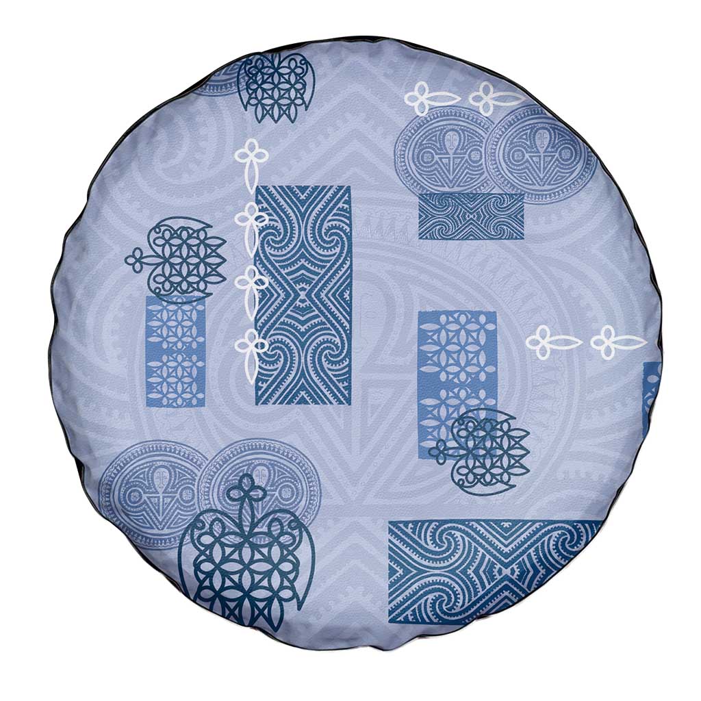 Vintage Lapita Spare Tire Cover Iconic Double Face Pattern Blue LT05 - Polynesian Pride