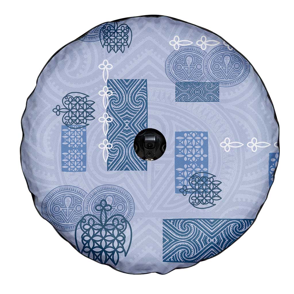 Vintage Lapita Spare Tire Cover Iconic Double Face Pattern Blue LT05 - Polynesian Pride